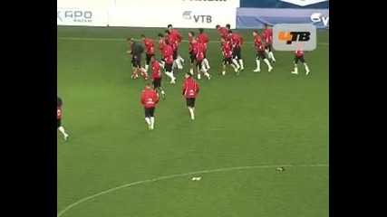 Тренировката на Цска преди мача с Динамо Москва
