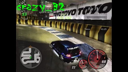 nfs u2 - уча се да карам на parkade drift 4 