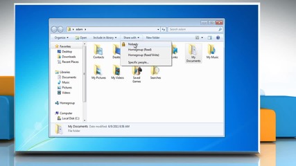 How to access homegroup files on a Windows® 7 based Pc