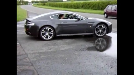 Aston Martin V12 Vantage nearly loses control