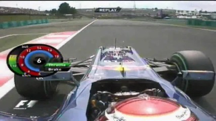 F1 Sebastian Vettel Onboard Pole Lap 1 - 18.773 at Hungaroring 2010 [hd]