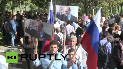 Syria: Pro-government rally in Damascus shelled near Russian Embassy