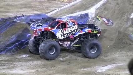 Monster trucks backflip