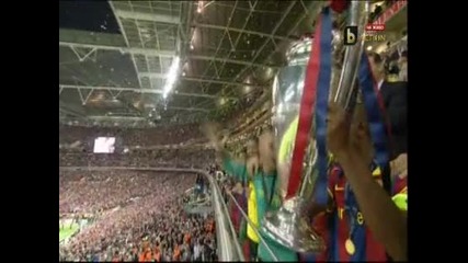 Награждаването на Барселона и Манчестър Юнайтед след Финала на Ш Л 28.05.2011 (3)