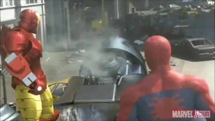 готина битка между spider-man,iron man,hulk срещу роботи
