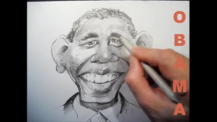 Barack Obama Cartoon, Time Lapse