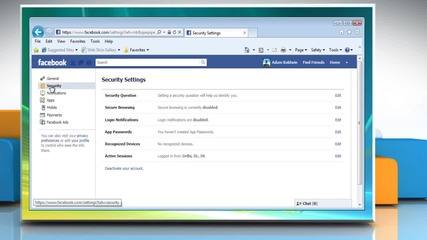 How to add a security question to the Facebook® account?