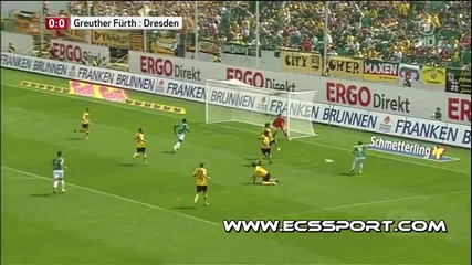 Немската 2-ра Бундеслига. Fuerth - Dynamo Dresden. Акценти от срещата.
