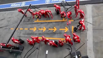 Невероятно бърз пит стоп - Ferrari F1