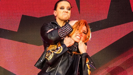 Shayna slams Becky head-first into the announce table: Raw, March 30, 2020