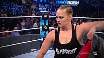 Ronda Rousey storms into SmackDown and challenges Charlotte Flair at WrestleMania