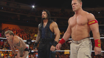 John Cena and Roman Reigns demolish Kane with The Authority looking on: Monday Night Raw, Sept. 1, 2014
