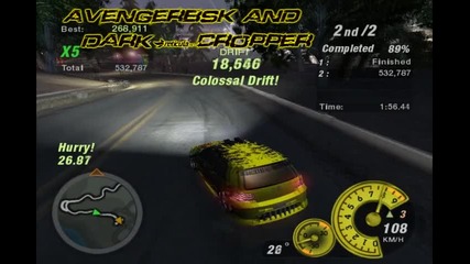 Nfsu2 Hillside Manor Drift Avenger and dark cropper 