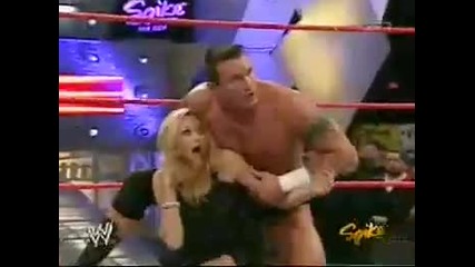 Randy Orton save Stacy Keibler from Triple H 