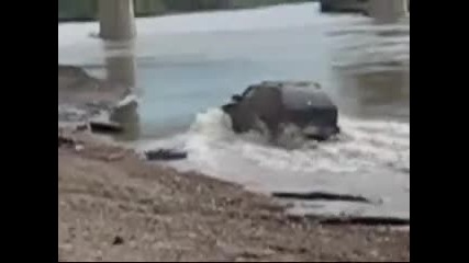 Blazer in the river