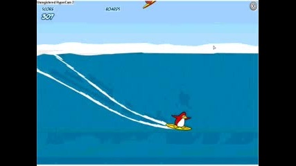 Club Penguin - Сърфиране С Червения Puffle