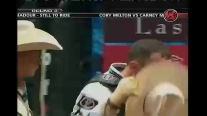 Tulsa J.w. Hart takes a bodacious type from the bull Hustler in round 3 