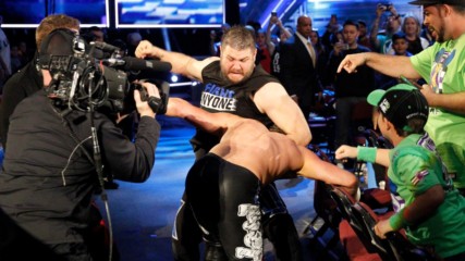 Kevin Owens & Sami Zayn attack Dolph Ziggler and Baron Corbin: SmackDown LIVE, Feb. 13, 2018