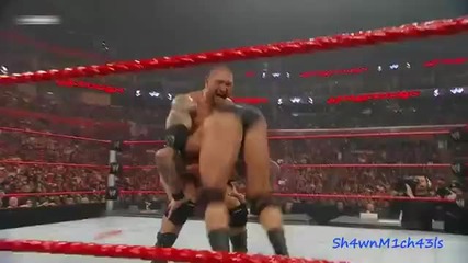 Batista Bomb On Randy Orton - Hd Armageddon 2008