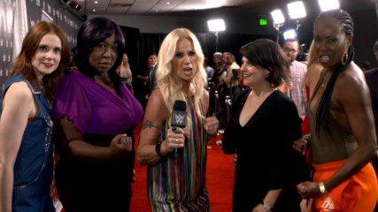 The cast members of Netflix's "GLOW" arrive for the Mae Young Classic Finale: WWE.com Exclusive, Sept. 12, 2017
