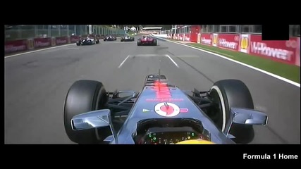F1 Гран при на Белгия 2012 - старта на Hamilton + големия инцидент в 1ви завой [hd][onboard]