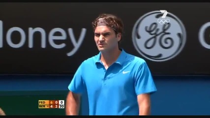 funny Roger Federer argues with the umpire in two languages 