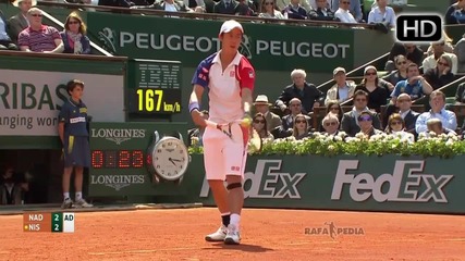 Nadal vs Nishikori - Roland Garros 2013!