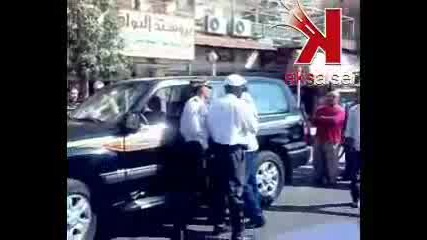 Syrian man pushes two Syrian Police Officers Funny Arab 