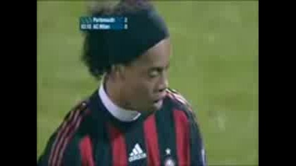 Ronaldinho Free Kick Goal - Portsmouth - Ac Milan 16 