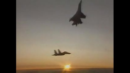 Su - 27 jets doing the Рugachev Cobra 