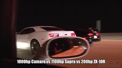 1100hp Supra vs 1000hp Camaro vs 900hp Camaro vs 200hp Zx-10r