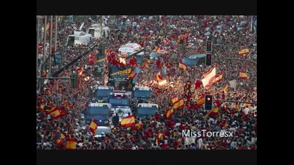 Spanish National Team celebrating [on the plane in Madrid]