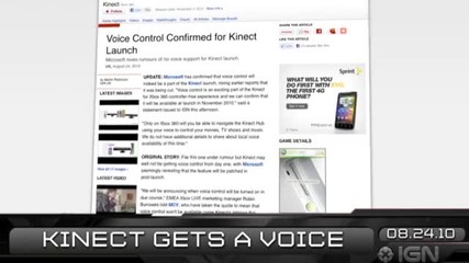 Ign Daily Fix - 24.8.2010 - Kinect Voice Control 