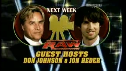 Wwe Raw 1/18/10 Guest Hosts: Don Johnson & Jon Herder 