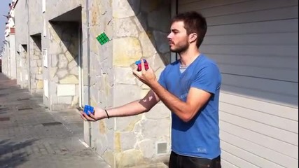 Жонглиране и нареждане на Кубчето на Рубик