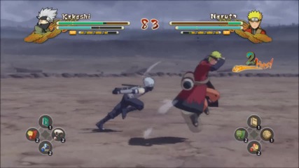 Kakashi(anbu) Vs Naruto(sage Mode) (hd)-naruto Shippuuden Ultimate Ninja Storm 3