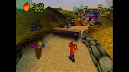 Crash Bandicoot 3 - Level 01 Toad Village - Crystal + Box Gem 