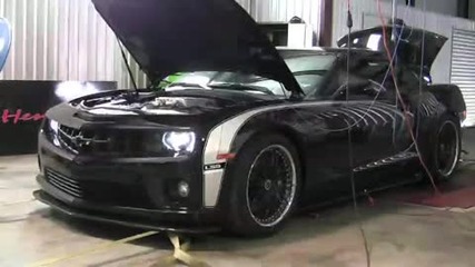 Black Hennessey Hpe700 Ls9 Camaro on Dyno