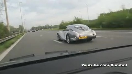 Голямото Каране Започна Gumball 3000 Morgan Aeromax on Belgium Highway 