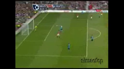 05 04 2009 Manchester 3:2 Aston Villa Carew Goal 1 - 1!!!