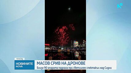 Дъжд от дронове: Близо 90 безпилотни апарата паднаха при светлинен спектакъл над Сидни