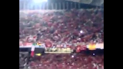 Liverpool fans singing Ynwa on Champions League Finals in Athens 