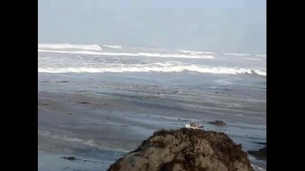 Огромни вълни на плажа