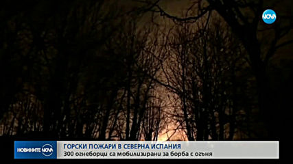 Силен вятър разпалва горски пожари в Испания (ВИДЕО)