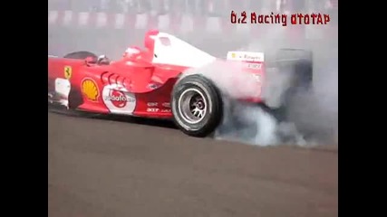 Michael Schumacher пили яко гумите на ферарито