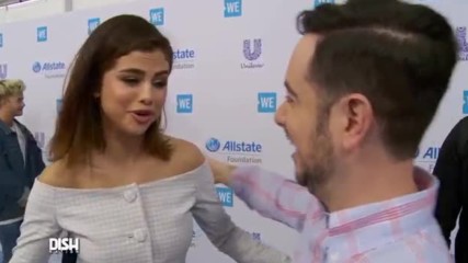 Selena Gomez On The Importance Of Giving Back at We Day California 2017 with Andrew Freund