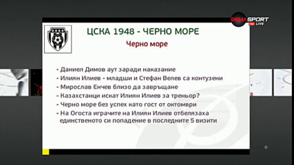 ЦСКА 1948 и Черно море кръстосват шпаги в спор за топ 6