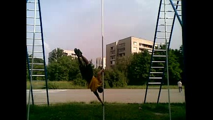 Human flag Bulgarian workout