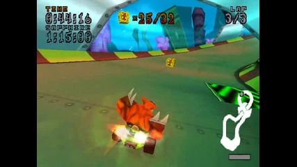 Crash Team Racing - Area N. Sanity Beach - Roos Tubes - Platinum Relic 