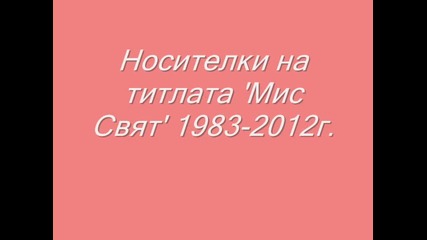 Miss World Titleholders 1983-2012 part two